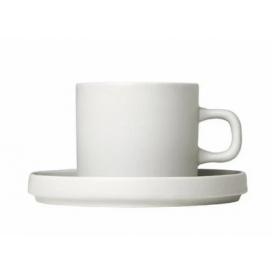 blomus_PILAR_Modern_Stoneware_Coffee_Cups_with_Saucers_-_Dishware_Coffee_Accessory_Set_of_2